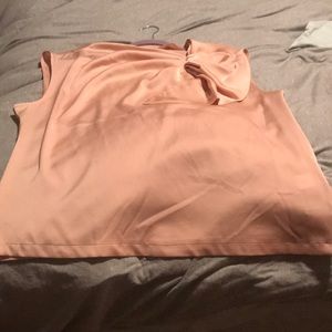 Blush color top with shoulder detail